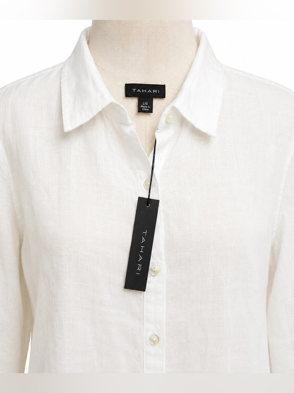 💥 Tahari 100% Linen Collared Tunic. - Picture 6 of 8